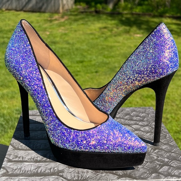 Jessica Simpson Shoes - Jessica Simpson glitter platform heel size 10 pointed toe NWB